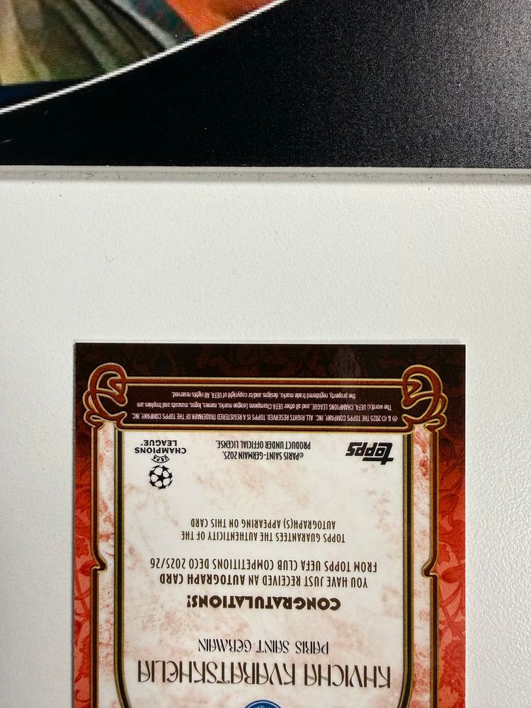 Prezzo trattabile - 2025-26 Topps Deco ucc Khvicha Kvaratskhelia Auto 4/5 Nouveau Red PSG SSP 6