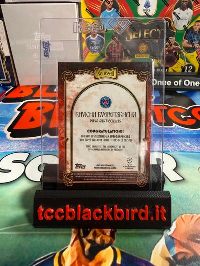 Prezzo trattabile - 2025-26 Topps Deco ucc Khvicha Kvaratskhelia Auto 4/5 Nouveau Red PSG SSP 2