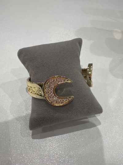 Gold-Tone Bracelet With Crescent Moon Detail