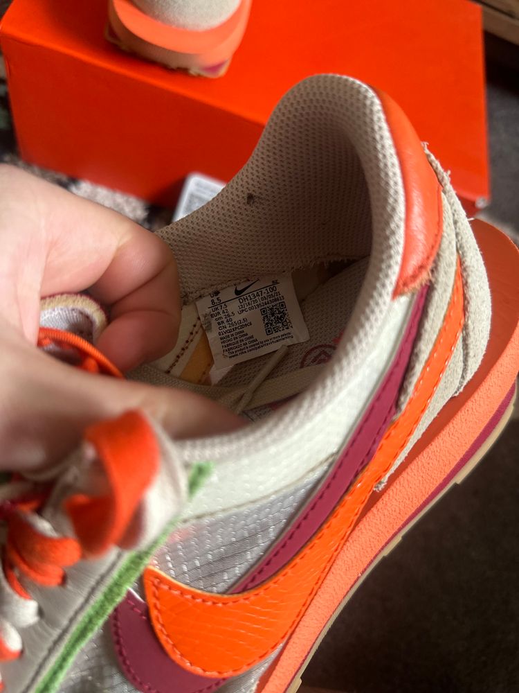 Nike LD Waffle sacai CLOT Kiss of Death Net Orange Blaze U.K. 7.5 6