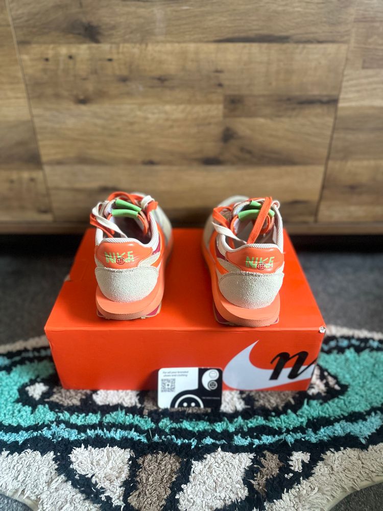 Nike LD Waffle sacai CLOT Kiss of Death Net Orange Blaze U.K. 7.5 5