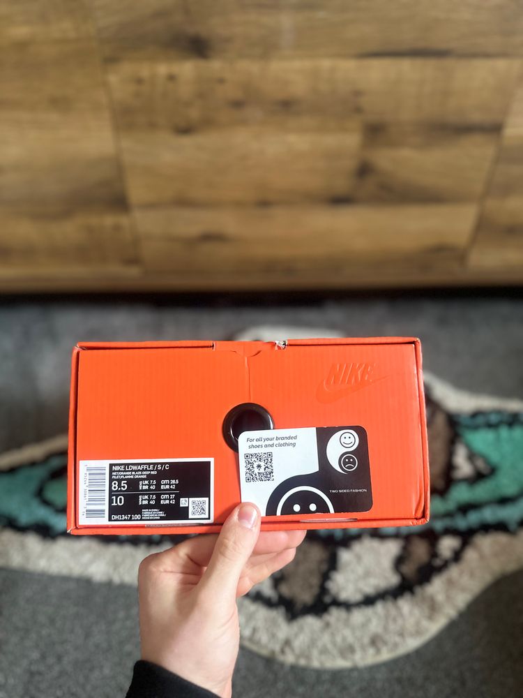 Nike LD Waffle sacai CLOT Kiss of Death Net Orange Blaze U.K. 7.5 7