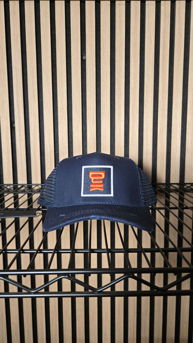 B129 DJK Ninja Box Logo Navy/Orange Cap Brand New
