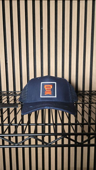 B129 DJK Ninja Box Logo Navy/Orange Cap Brand New