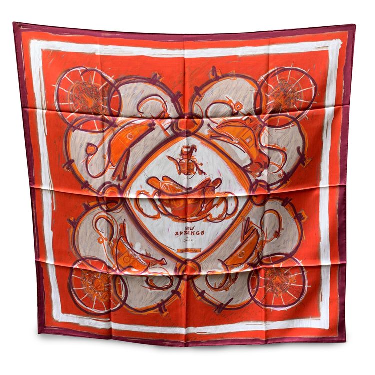 Other Hermes Paris sciarpa di seta rossa e arancione New Springs 2009 Rybaltchenko product image