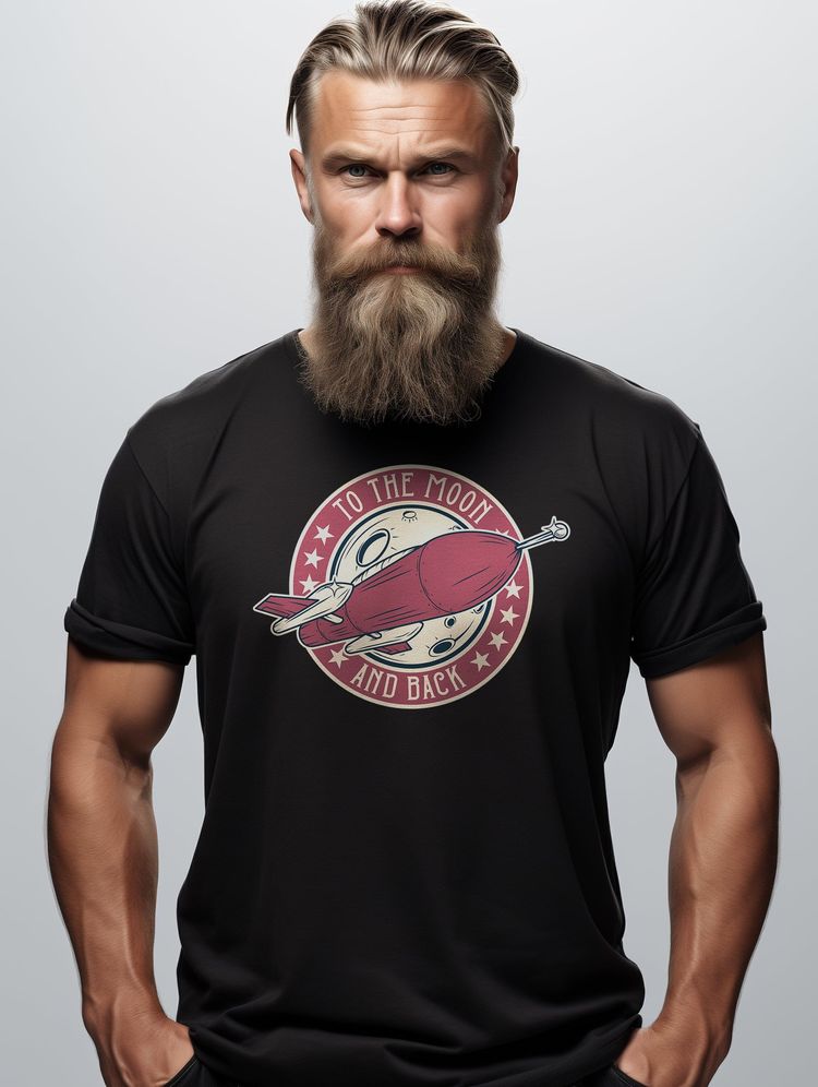OuterSpaceFont_10 Rocket T-Shirt 6