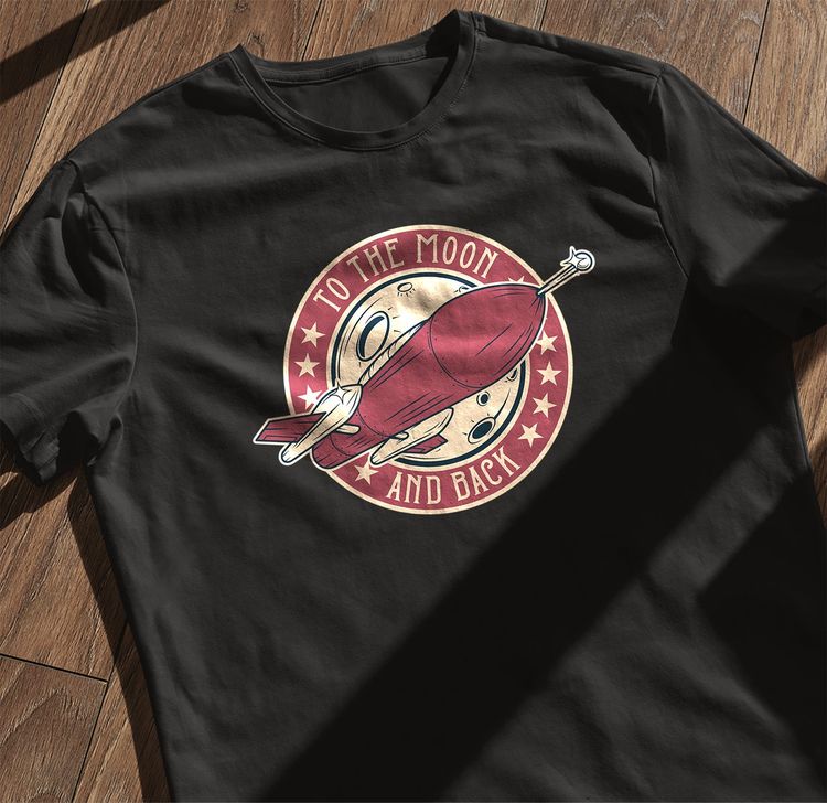 OuterSpaceFont_10 Rocket T-Shirt 3