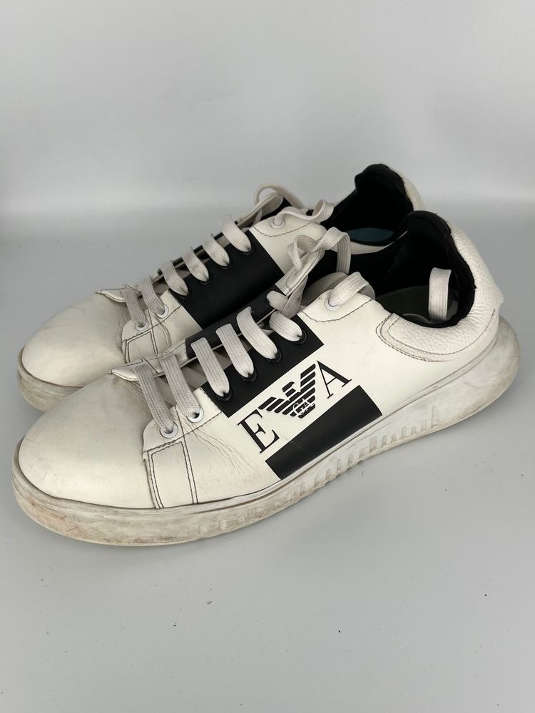 Emporio Armani White And Black Sneakers