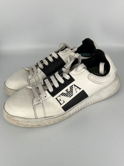 Emporio Armani White And Black Sneakers