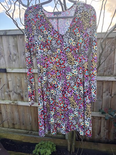 Papaya Floral Long Sleeve Dress uk8