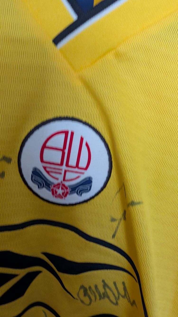 Bolton Wanderers  1998-1999 away Yellow signed obraz 8