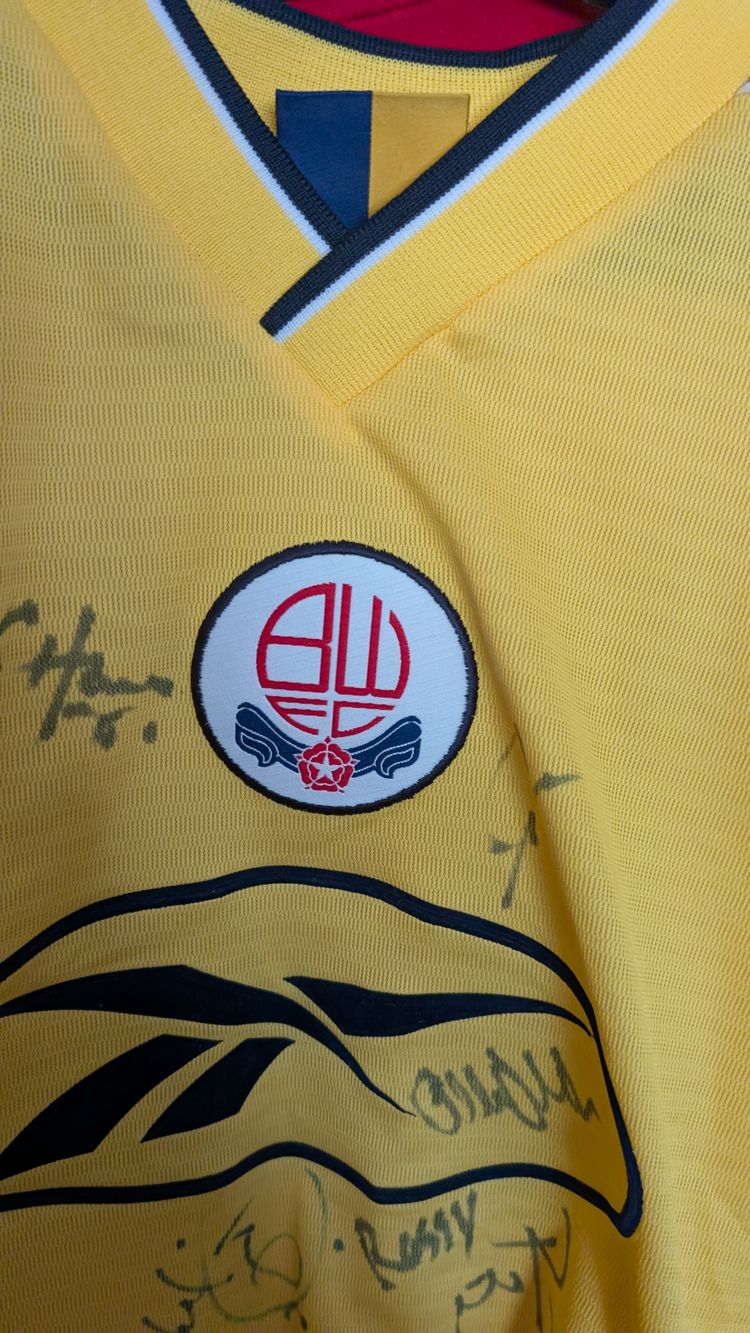 Bolton Wanderers  1998-1999 away Yellow signed obraz 2