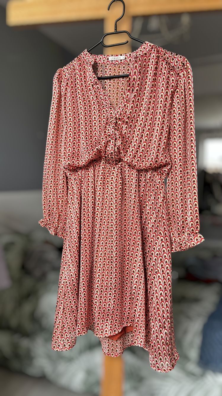 Red Patterned Dress S 