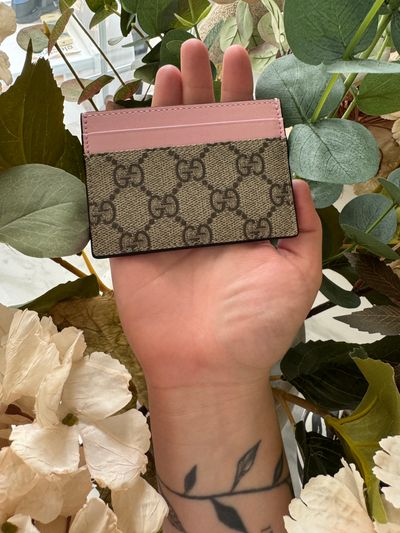 Gucci Card Holder ‘Baby Pink Trim’ NO BOX *Authentic*
