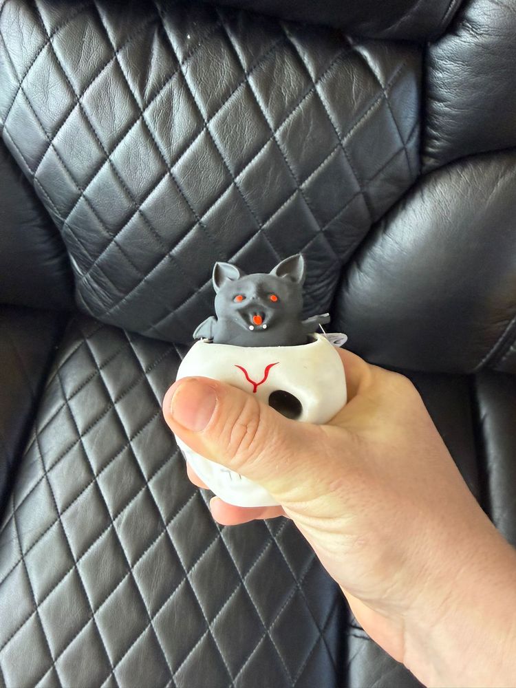 Skull-Shaped Toy With Bat Figure image 2