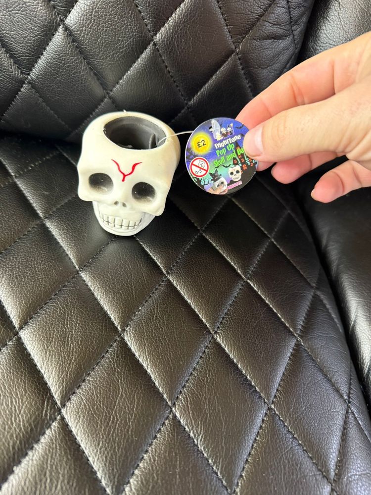 Skull-Shaped Toy With Bat Figure image 1