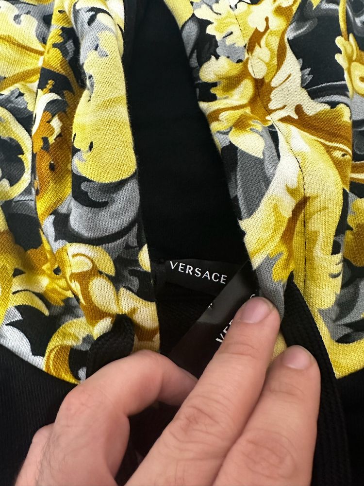 Versace Black Hoodie With Barocco Hood image 4