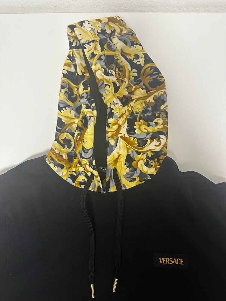 Versace Black Hoodie With Barocco Hood image 3