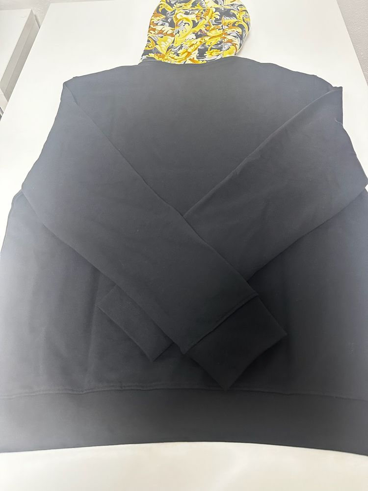 Versace Black Hoodie With Barocco Hood image 8