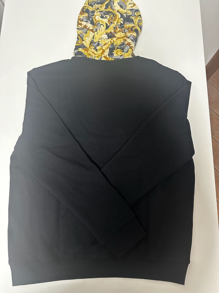 Versace Black Hoodie With Barocco Hood image 7
