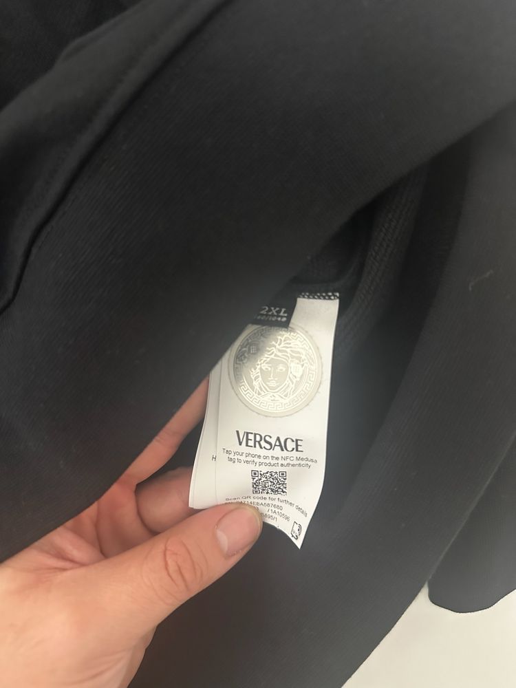 Versace Black Hoodie With Barocco Hood image 6