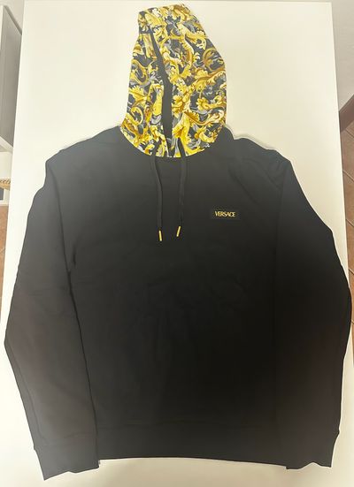 Versace Black Hoodie With Barocco Hood