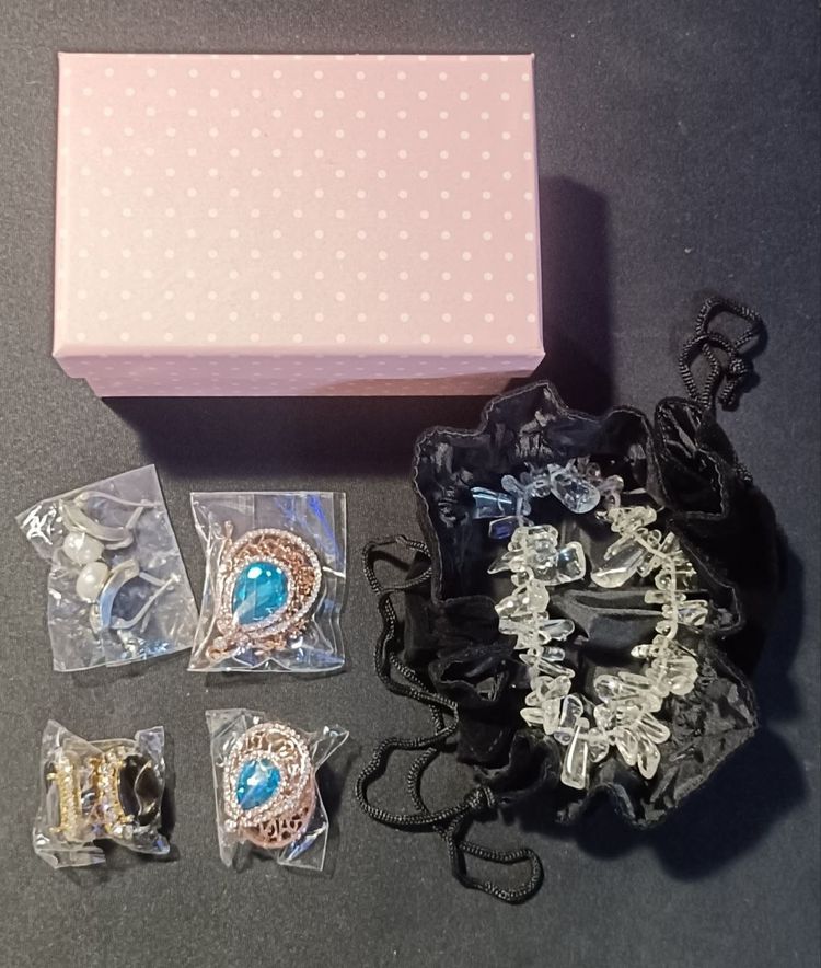 Assorted Costume Jewelry Set With Storage Box And Pouches 5