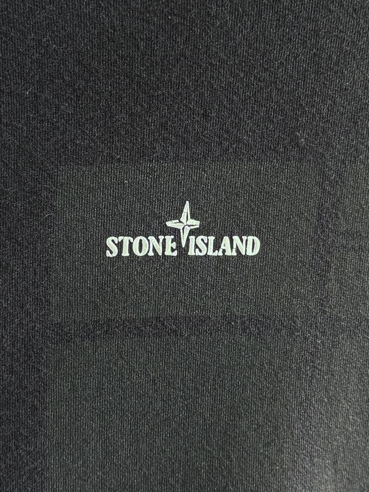 Large Stone Island Black Graphic Big Print T-Shirt obraz 3