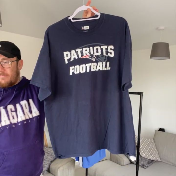 NFL Navy Blue Patriots Football T-Shirt product image