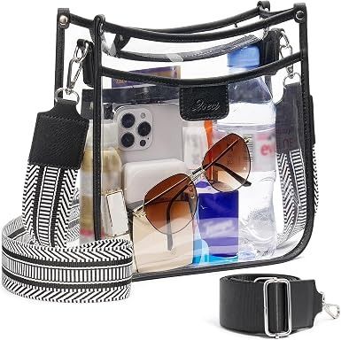 Clear Crossbody Bag With Patterned Strap image 1