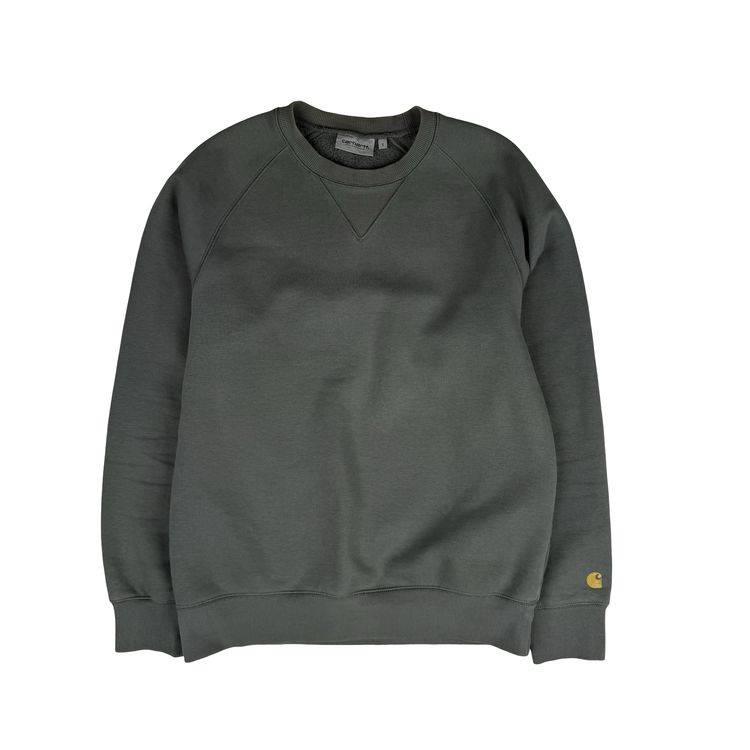 Carhartt Sage Green Thick Cotton Blend Crew Neck Jumper - Small imagen 1
