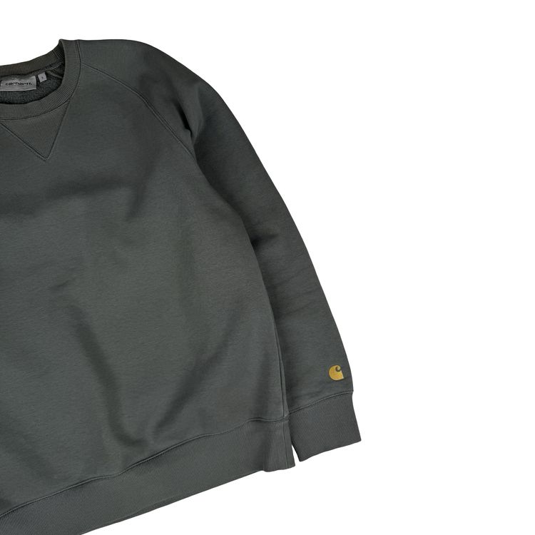 Immagine di Carhartt Sage Green Thick Cotton Blend Crew Neck Jumper - Small 9