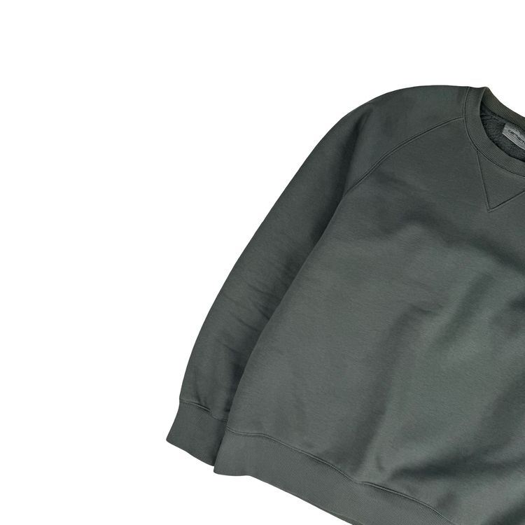 Immagine di Carhartt Sage Green Thick Cotton Blend Crew Neck Jumper - Small 8