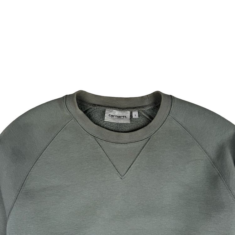 Immagine di Carhartt Sage Green Thick Cotton Blend Crew Neck Jumper - Small 10