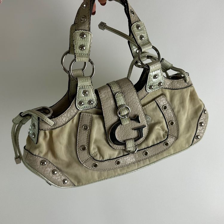 Vintage guess Beige Handbag With Large G Logo