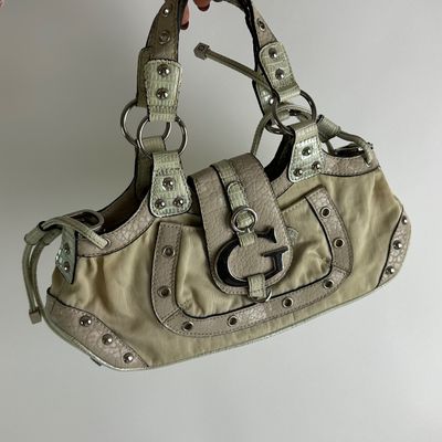 Vintage guess Beige Handbag With Large G Logo