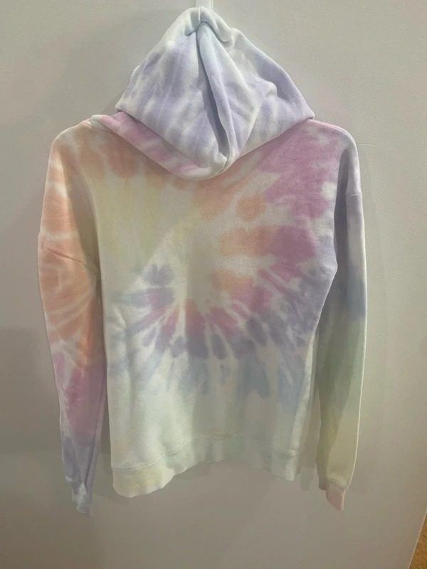 Tie-Dye Hoodie With Cat Graphic image 3