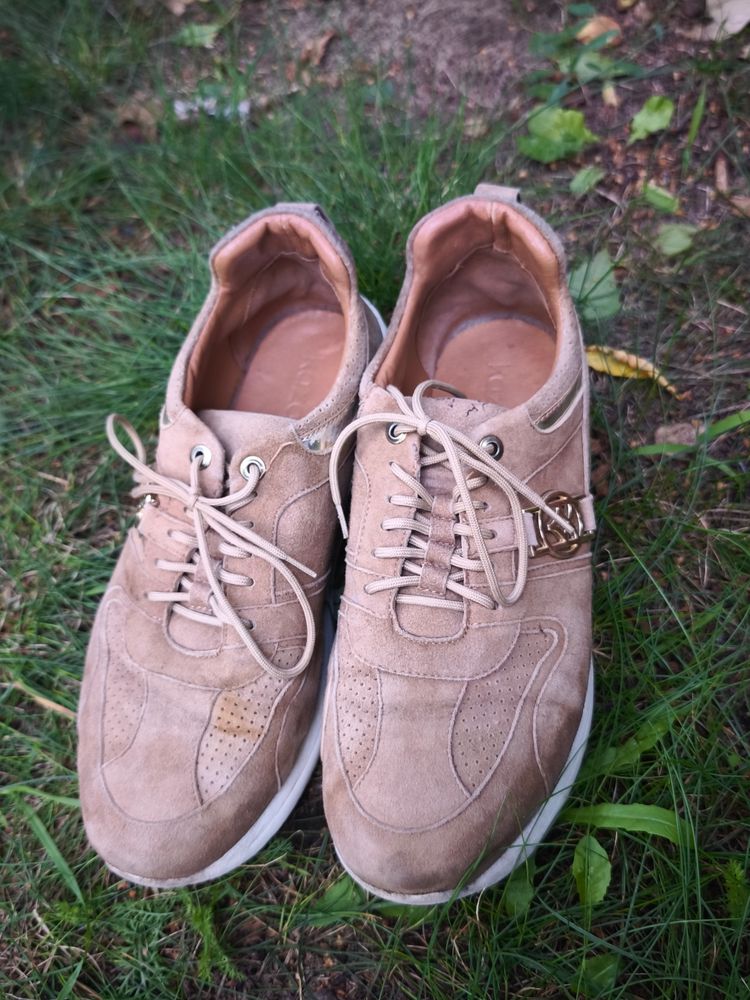 Beige Suede Sneakers 10