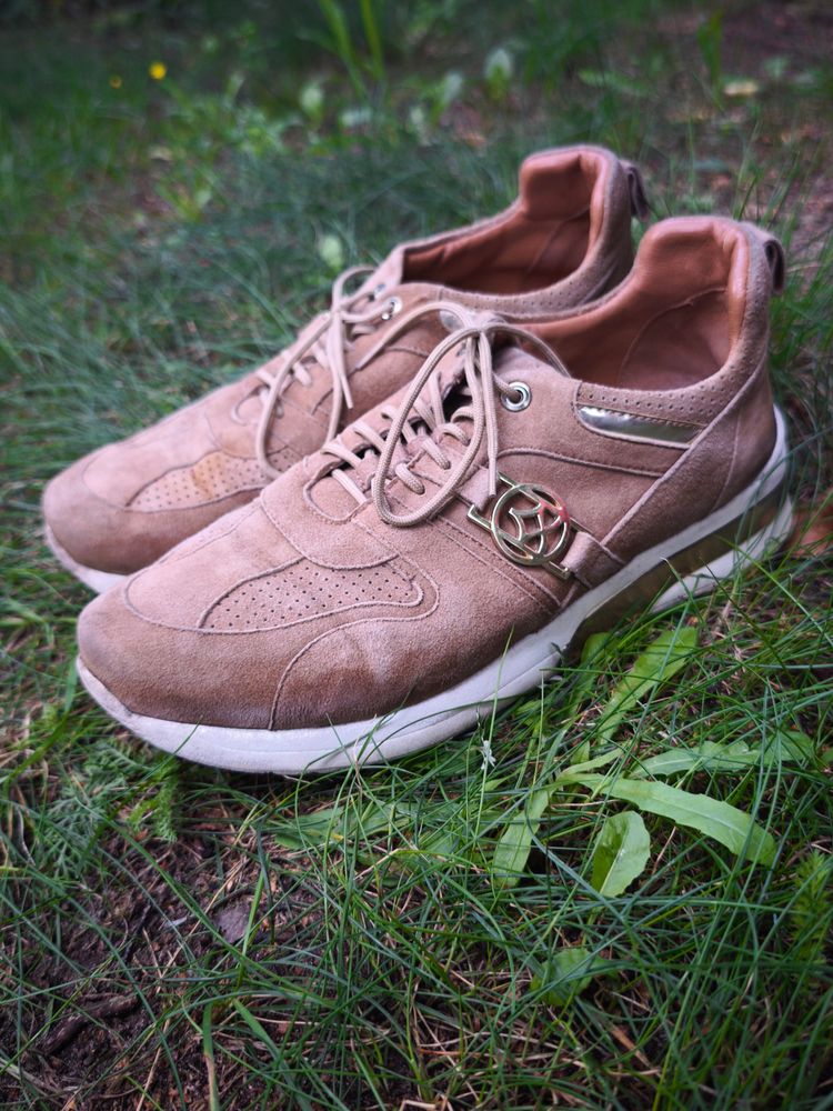 Beige Suede Sneakers 6