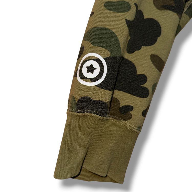 A Bathing Ape split full zip hoodie Grey & green, large image 2