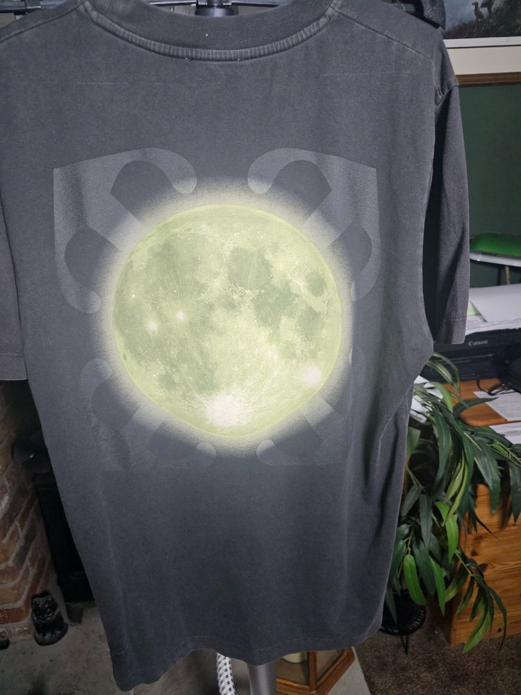 Off White Black T-Shirt With Moon Graphic On Back