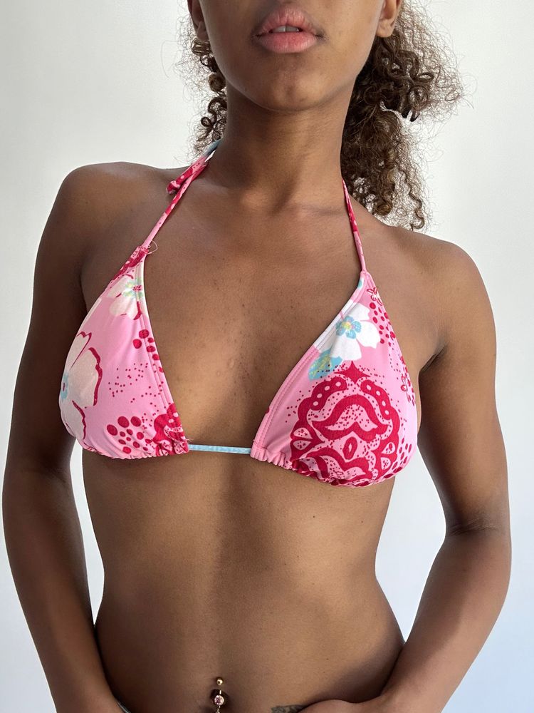 BEST PICKS | small pink floral bikini top image 1