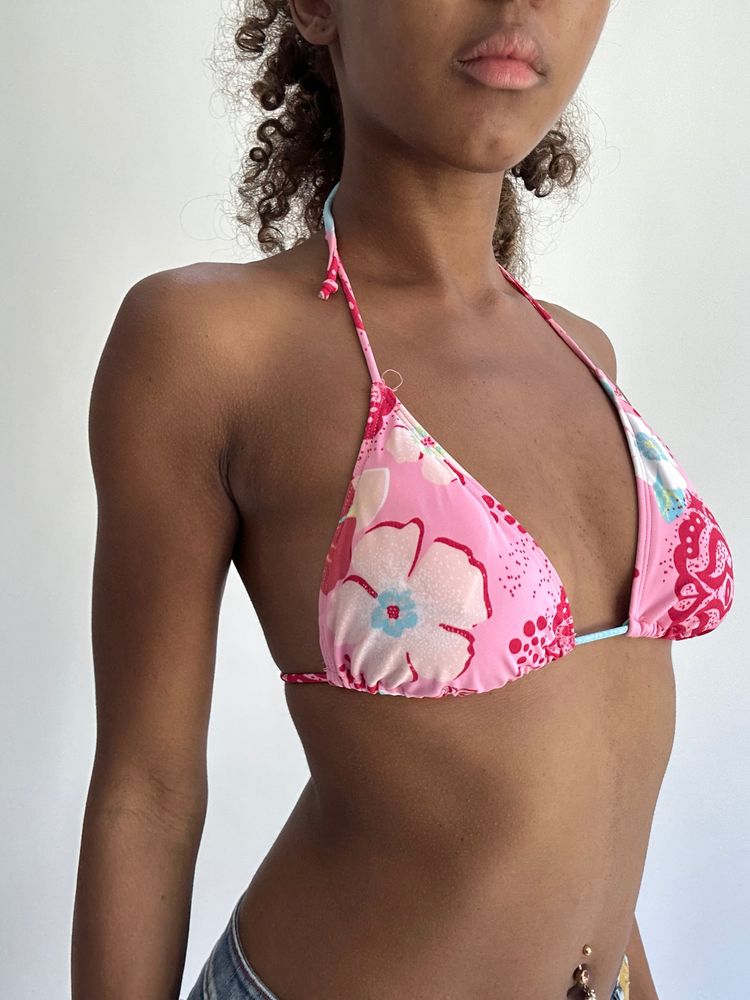 BEST PICKS | small pink floral bikini top image 4