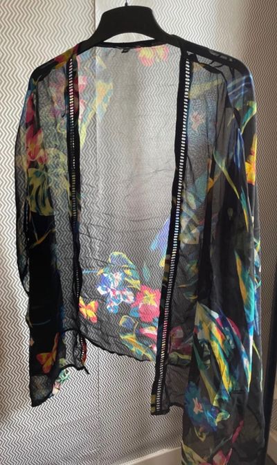 Black Floral Sheer Cardigan