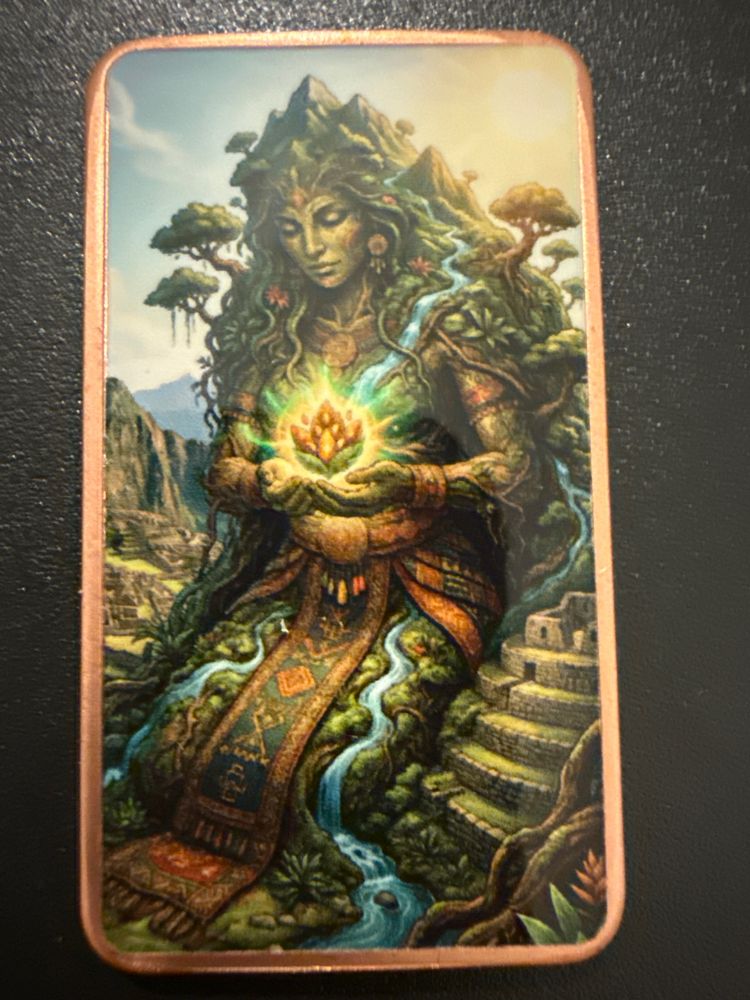 Mythological Goddesses Series - Pachamama Copper Art Bar Incan Earth Goddess