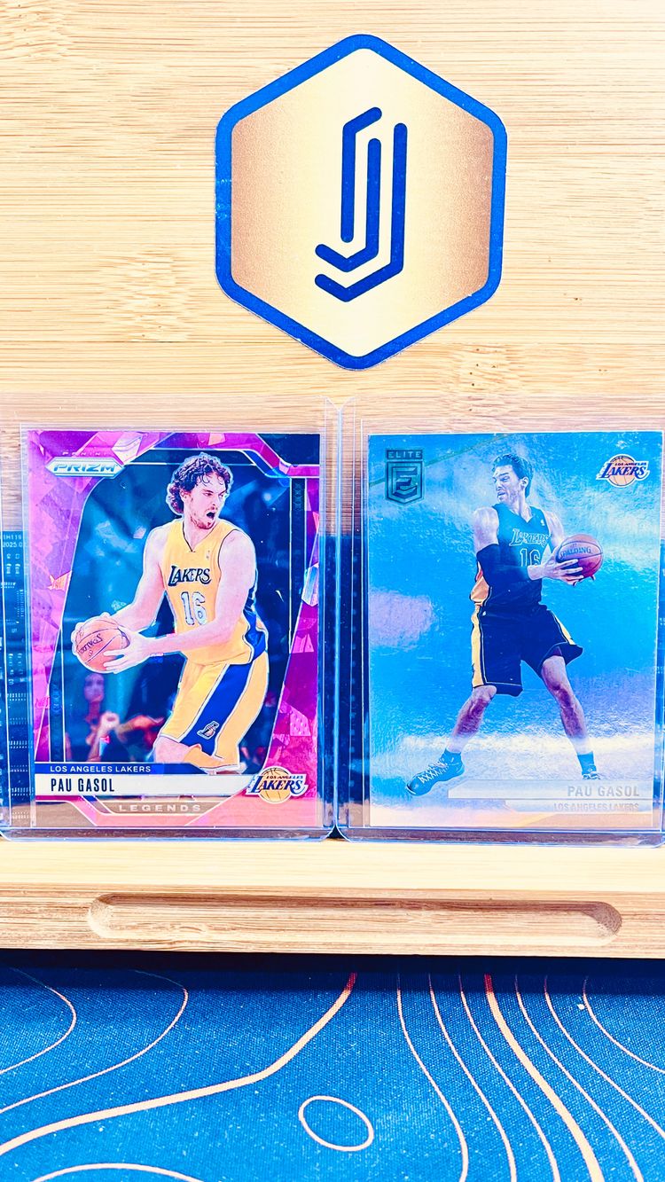 Lote 2 cards - Pau Gasol - Los Angeles Lakers - Pink Cracked Ice Prizm + Elite