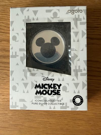 Disney Mickey Mouse Iconic Silhouettes 1/2oz Pure Silver Collectible Agoro 2026 1