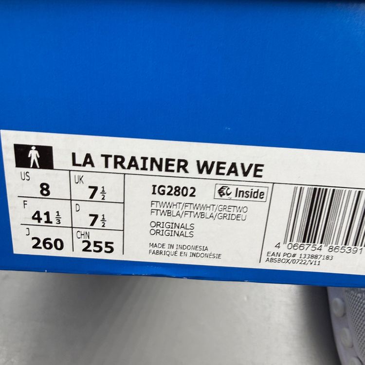 Adidas Originals LA Trainer Weave Size UK 7.5 White Grey Men's Trainers IG2802 image 6