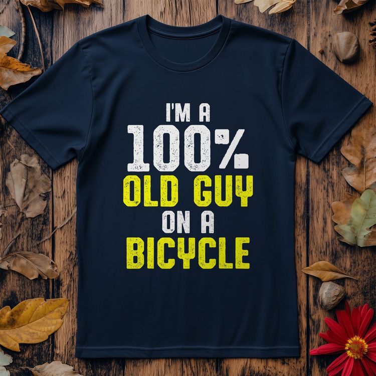 On Running 100% Old Guy on a Bicycle T-shirt product image