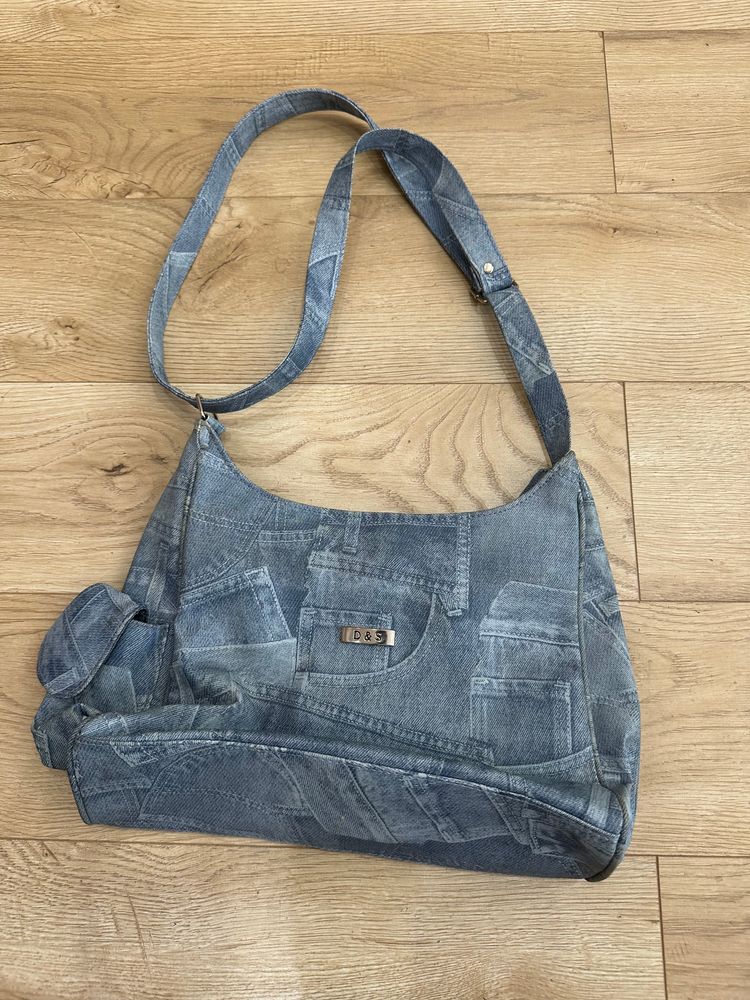 summermaxxing drop | blue denim patchwork shoulder bag 4